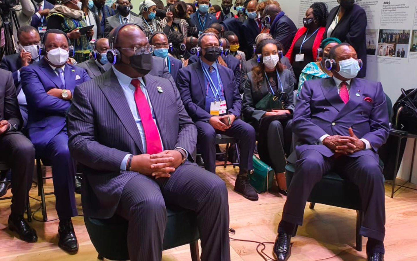 COP26 : TSHISEKEDI ET SASSOU ONT VISITE LE STAND DE LA COMMISSION CLIMAT DU BASSIN DU CONGO A GLASGOW