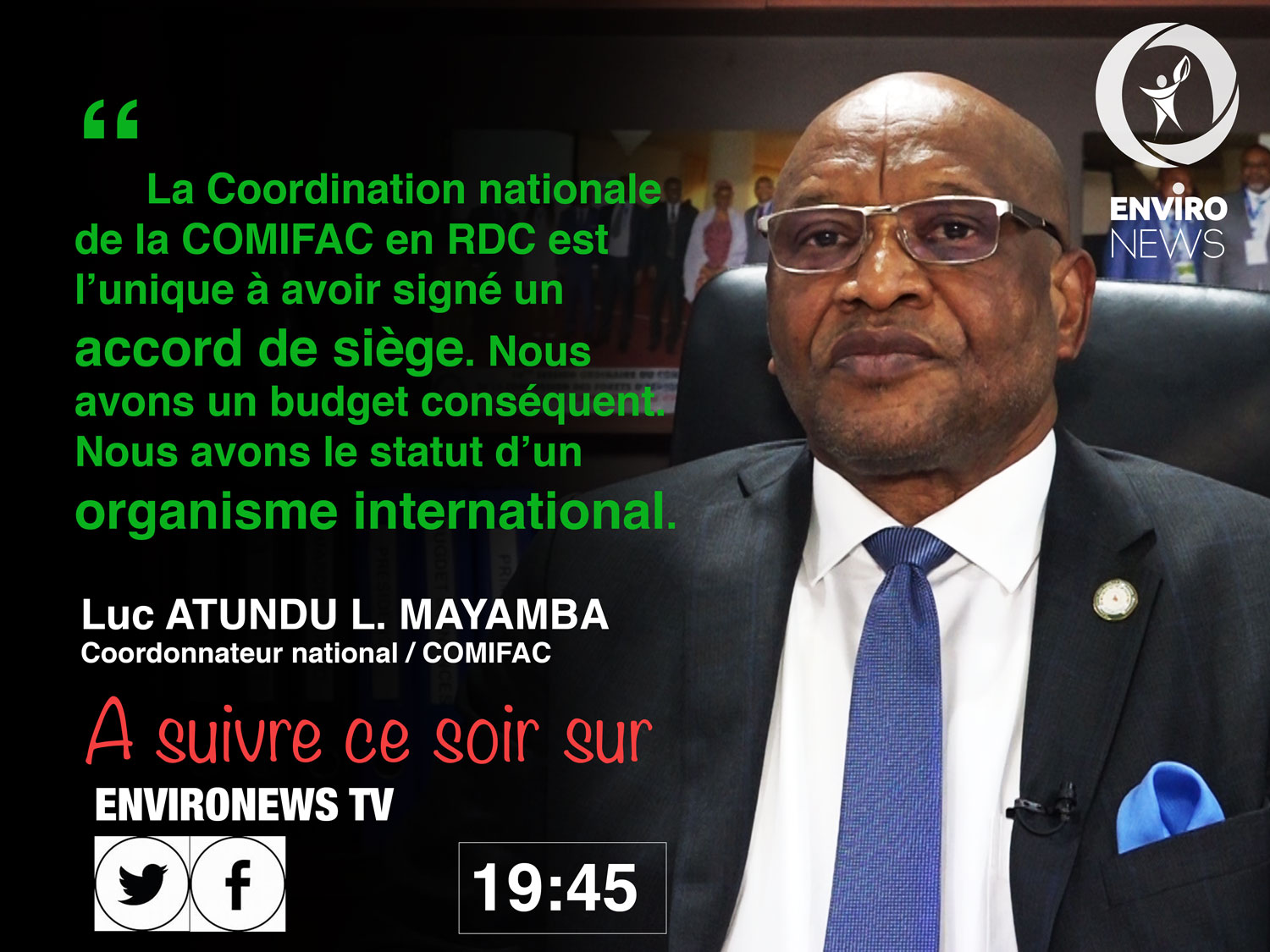 Diplomatie environnementale : Un accord de siège signé entre la RDC et la COMIFAC