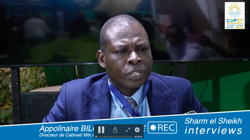 Cop27 : Apollinaire Biloso plaide pour la maximisation des financements de l’agriculture en RDC