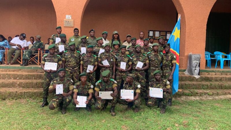 Conservation : 21 écogardes du Parc national de la Garamba formés aux techniques paramilitaires et les droits de l’homme